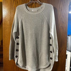 Rowca Side Button Cotton Blend Sweater